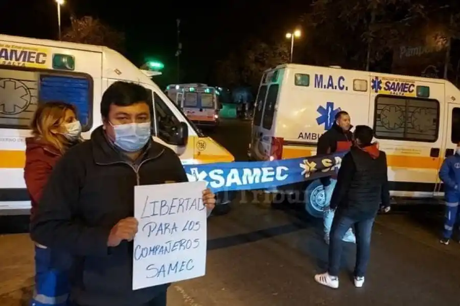 Protesta del Samec, servicio de emergencia en Salta.