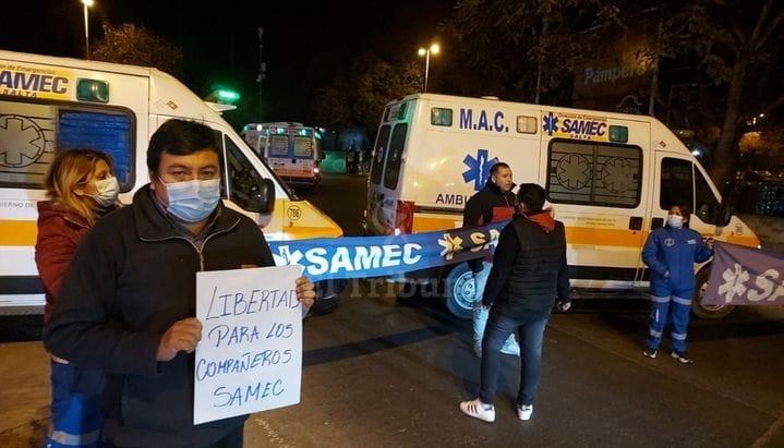 Protesta del Samec, servicio de emergencia en Salta.