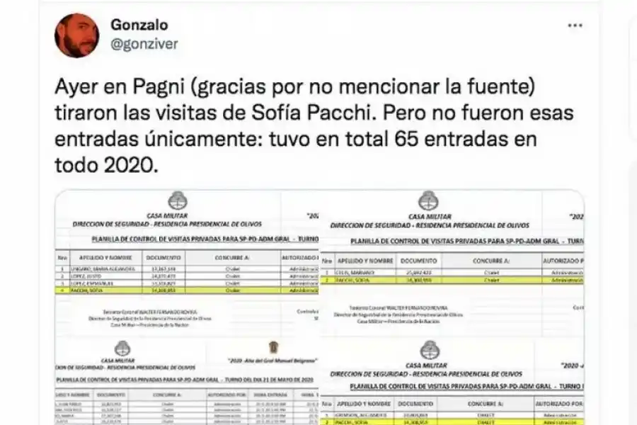 Quién es Sofía Pacchi, la ex modelo que visitó más de 60 veces la quinta presidencial