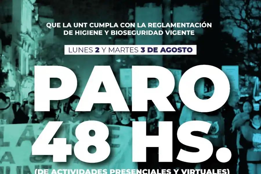 Adiunt llamó a un paro de actividades para el lunes y el martes