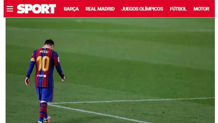 FIN DE UNA ERA. Lionel Messi se va del Barcelona. Foto tomada de: sport.com