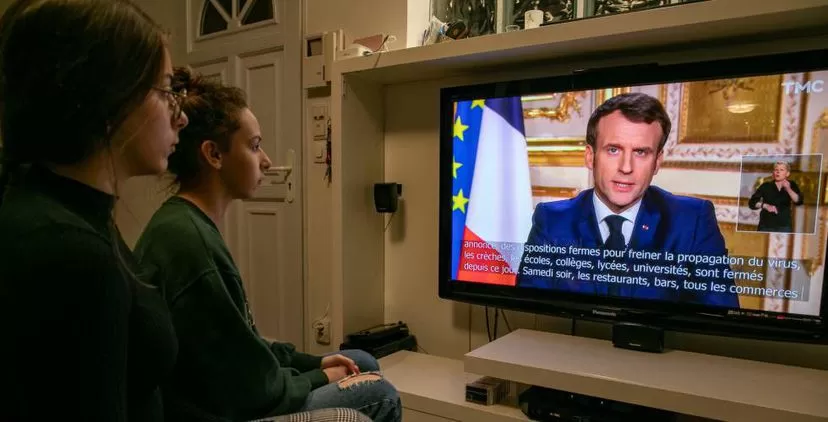 Macron anunciando medidas. Foto GETTY