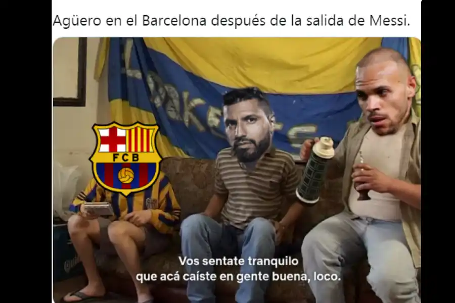Se multiplicaron los memes sobre el Kun Agüero, tras la partida de Messi del Barcelona