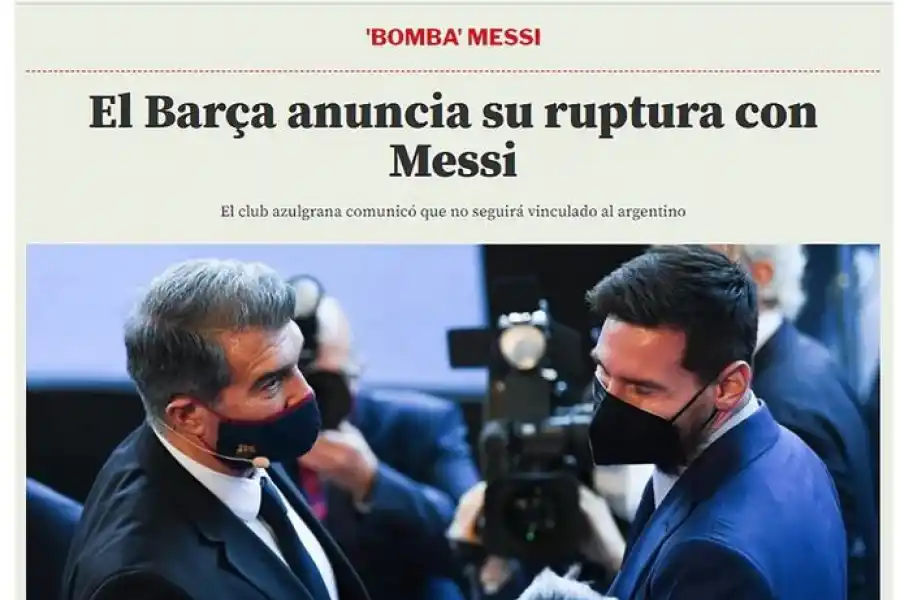Los diarios del mundo hablan de la salida de Lionel Messi del Barcelona