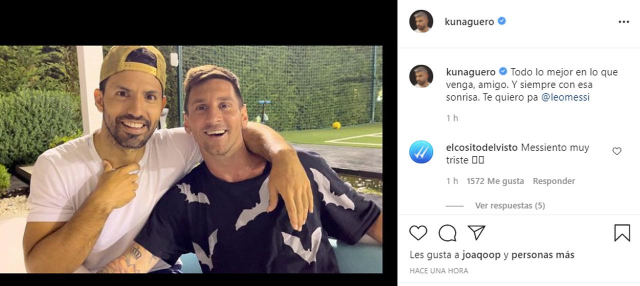 Desde la casa de Lionel Messi, “Kun” Agüero le dedicó un emotivo mensaje