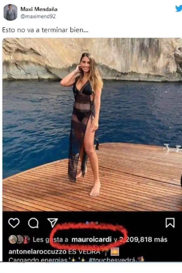 Un supuesto like de Icardi a una foto de Antonela Roccuzzo dio que hablar