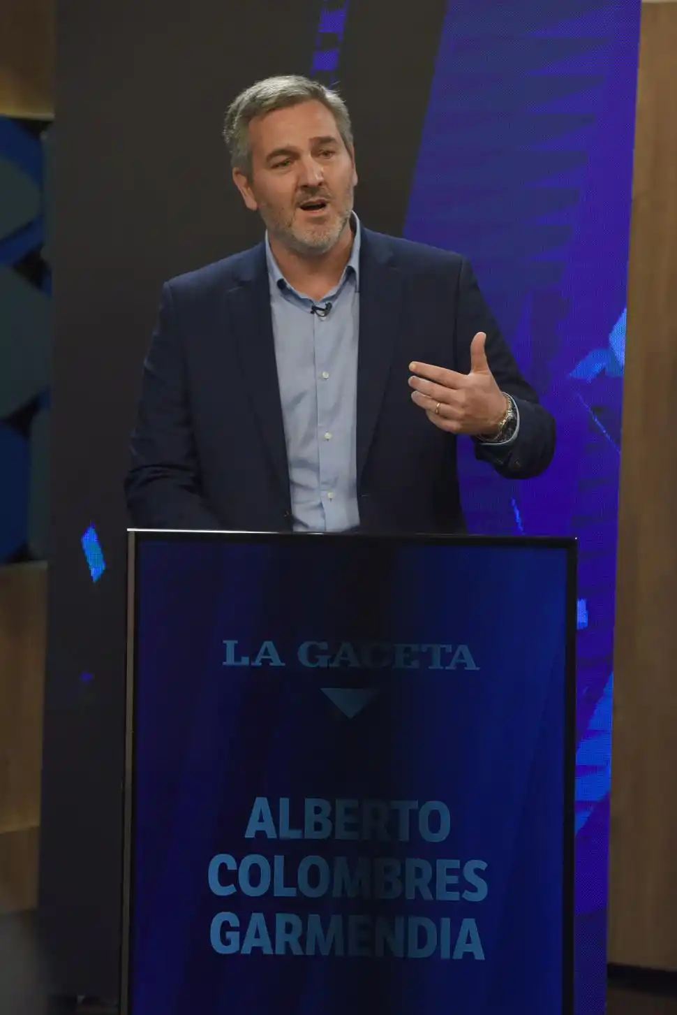 PRECANDIDATO. Colombres Garmendia habla durante su turno. 