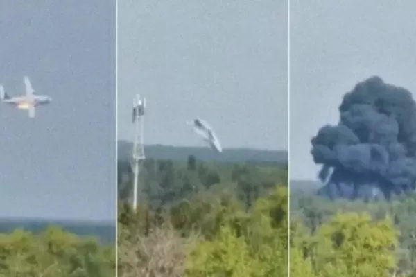 Impactante video: se estrelló un avión militar ruso y murieron todos sus tripulantes