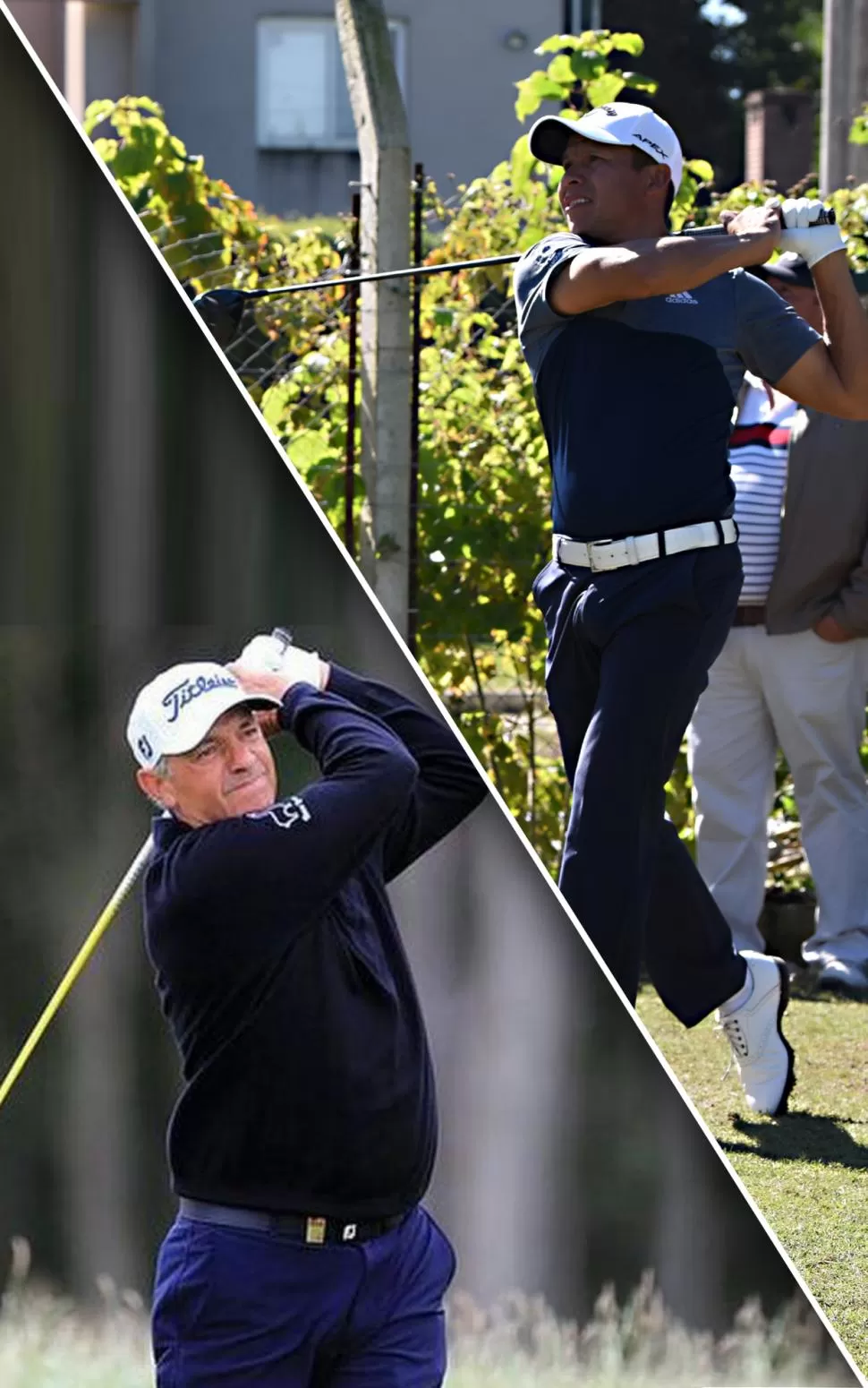 PIENSAN EN EL FUTURO. “Pigu” (arriba) y “Okín” trabajan para acompañar a las nuevas generaciones de golfistas locales. 