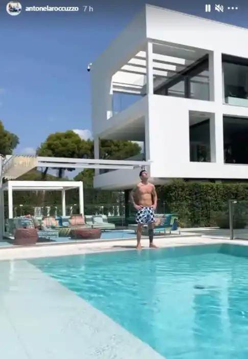 A escondidas, Antonela Roccuzzo grabó a  Messi y mostró cómo se relaja