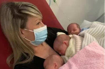 Una mujer estuvo embarazada dos veces y dio a luz a cuatro bebés durante el confinamiento