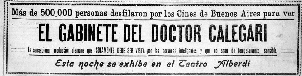 Hojeando el Diario: el “Gabinete del Dr. Caligari” se estrena en Tucumán