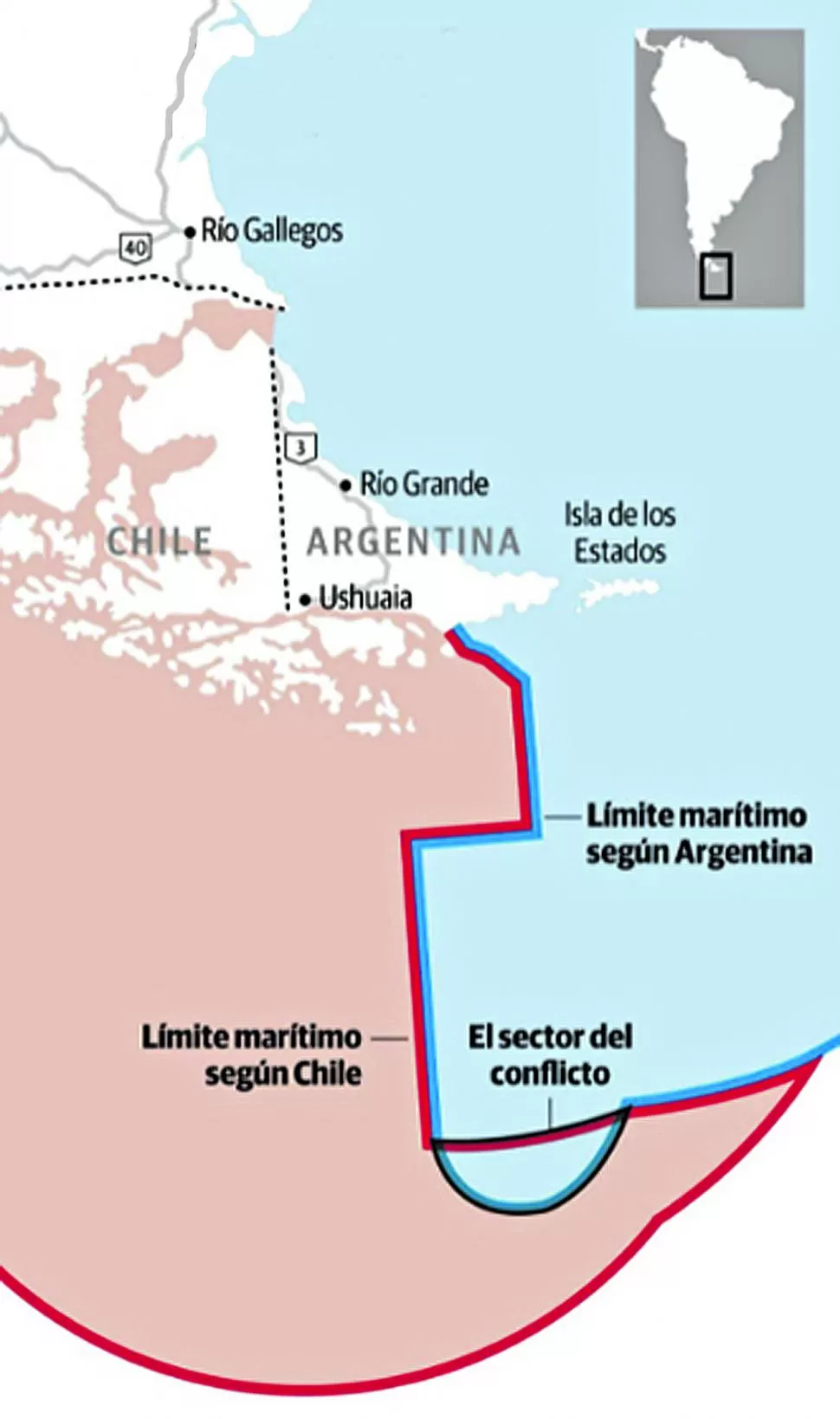 EL OJO DE LA TORMENTA. Gráfico publicado por La Voz del Interior que muestra la zona en conflicto. 