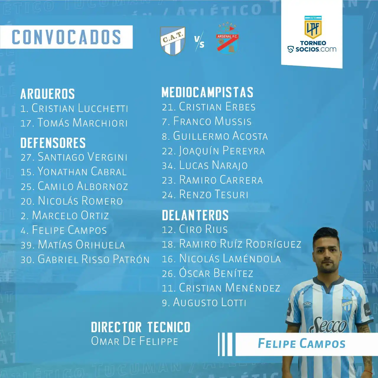 Atlético convocó a 23 jugadores para el partido ante Arsenal