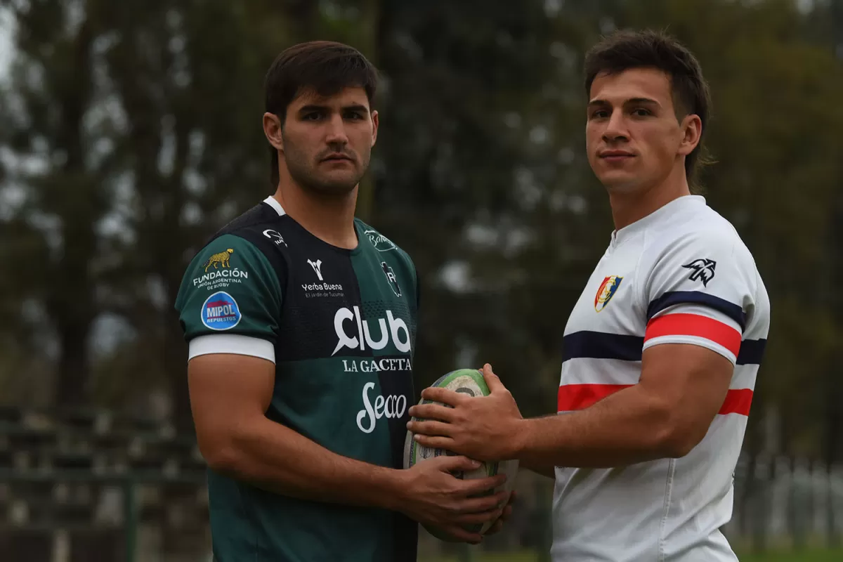 FRENTE A FRENTE. Santiago Aguilar y Matías López, miembros de la tercera línea de Tucumán Rugby y Natación, los dos mejores equipos en lo que va de 2021.
