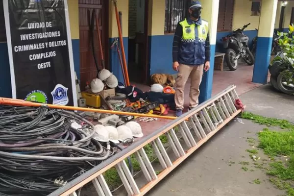 La policía encontró cables y transformadores de energía robados