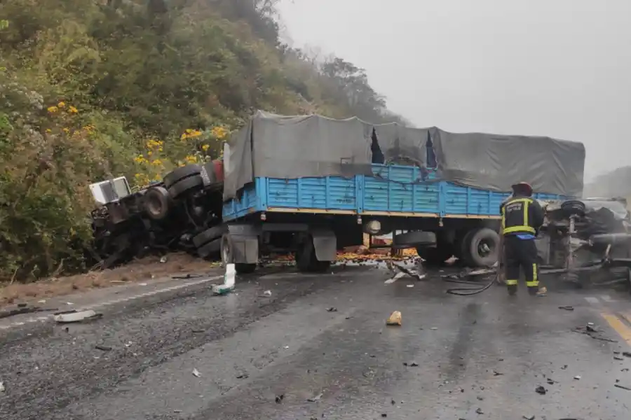 Así quedó la ruta 9 después del trágico accidente de esta mañana.