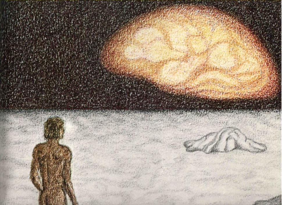  La luna, dibujo que ilustró un poema de Borges en el suplemento literario, en 1976.
