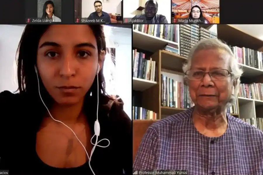 Diálogo con Muhammad Yunus por una economía justa para las mujeres de barrios populares.