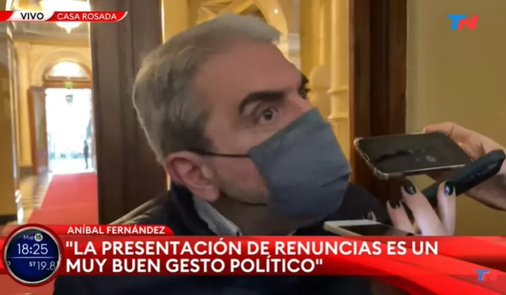 Aníbal Fernández, tras la reunión con el Presidente: no hay ninguna crisis política