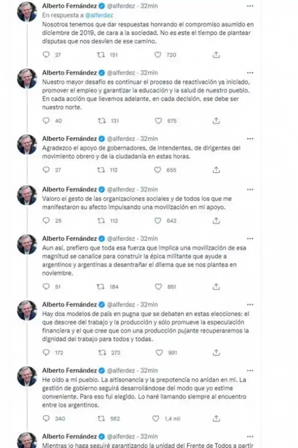 El Presidente, al kirchnerismo: “El Gobierno seguirá desarrollándose como yo estime”