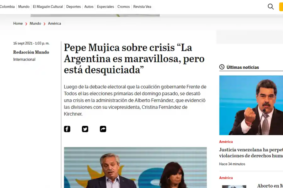 Así refleja la prensa internacional la crisis política de la Argentina