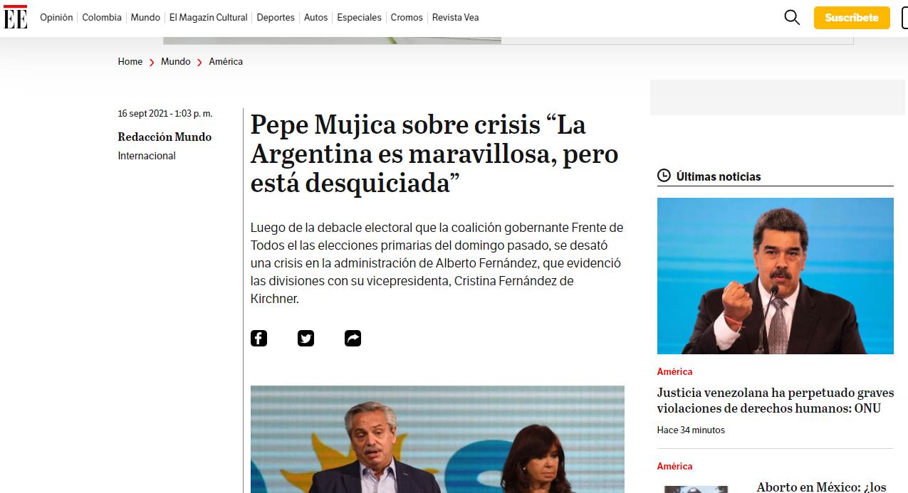 Así refleja la prensa internacional la crisis política de la Argentina