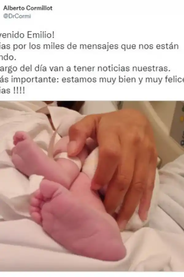 Nació el hijo de Alberto Cormillot y Estefanía Pasquini: estamos muy felices