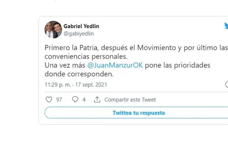 En las redes sociales, los manzuristas festejaron la designación del gobernador