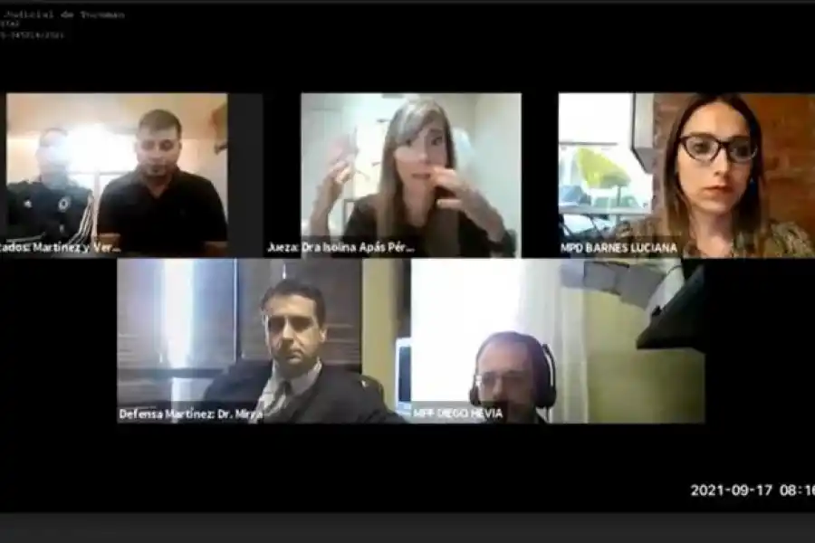 MOMENTO CLAVE. Una imagen de la audiencia donde se condenó a “Maxi Toro”.  