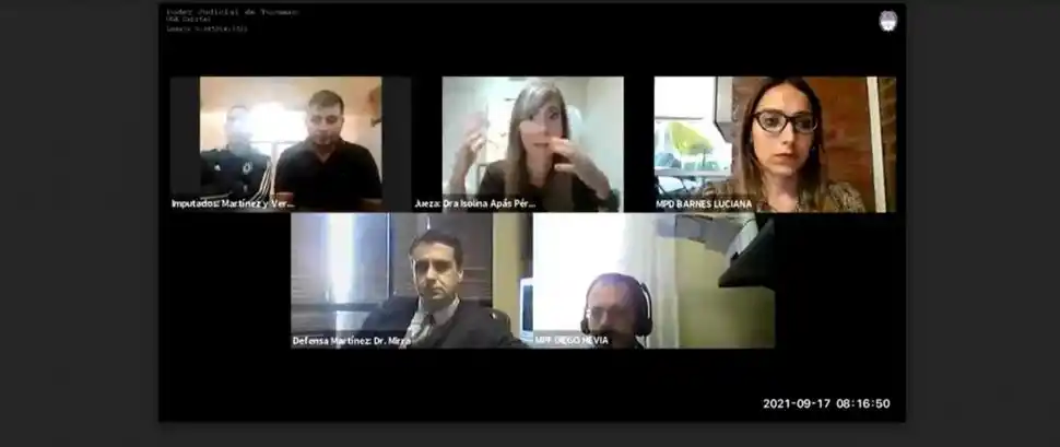 MOMENTO CLAVE. Una imagen de la audiencia donde se condenó a “Maxi Toro”.  