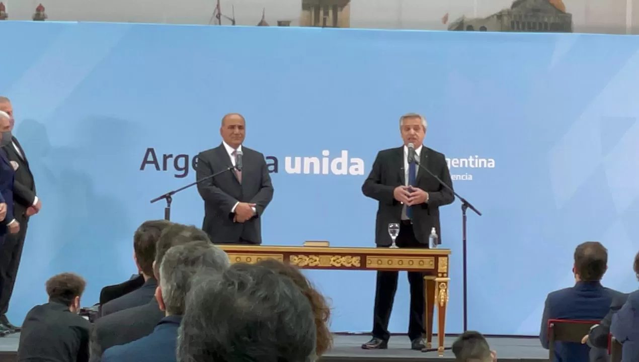 MENSAJE VELADO. El presidente, Alberto Fernández, pidió que el espacio político se mantenga unido.