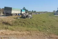 Choque, vuelco y preocupación en la ruta 9, a la altura de Los Nogales