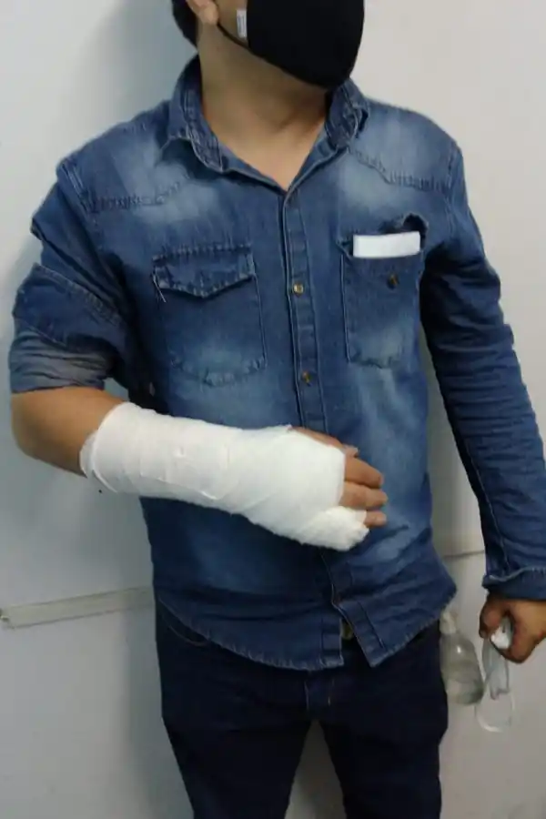 Efectivo herido. Foto de la policía de Tucumán