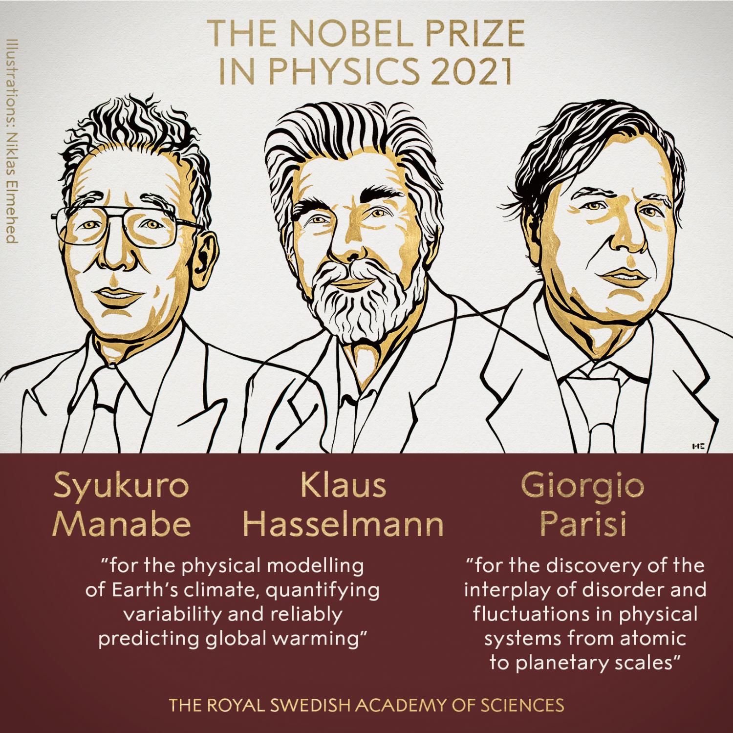El Premio Nobel de Física 2021 es para dos expertos en el clima y un teórico italiano