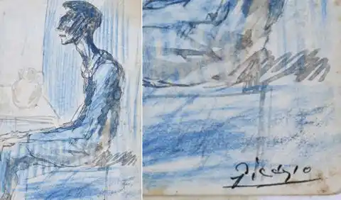 DESAPARECIDO. El dibujo de Picasso pertenece a su período azul.