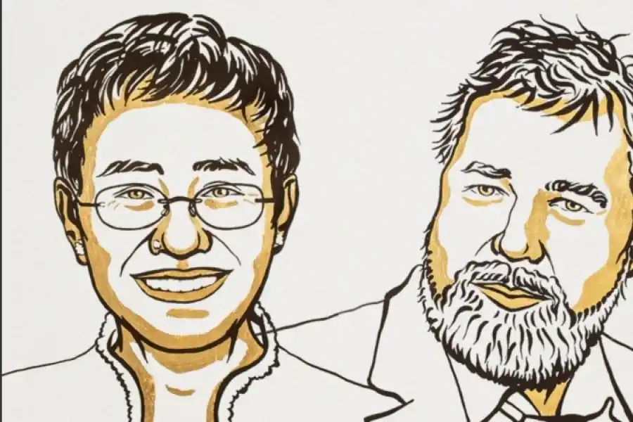 A favor de la libertad de expresión, dos periodistas ganaron el Nobel de la Paz