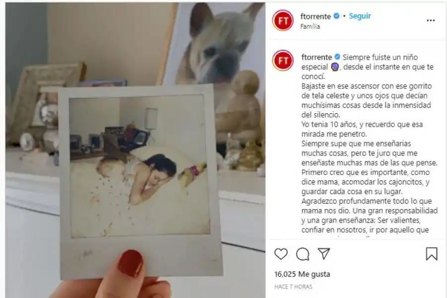 El mensaje de Flor Torrente a su hermano, Tomás Kirzner: sos muy valiente