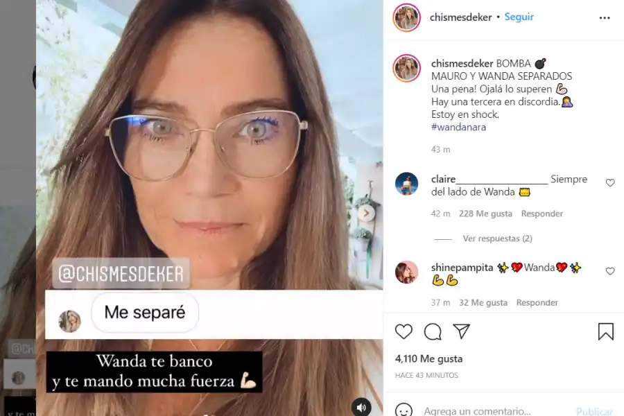 Wanda Nara confirmó su separación de Mauro Icardi