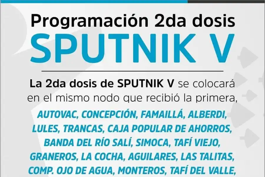 Tucumán: ¿Quiénes pueden pasar a recibir la segunda dosis de Sputnik V esta semana?