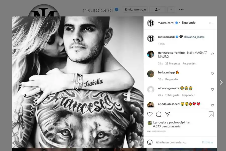 Sigue arrepentido: Icardi le dedicó un posteo íntimo a Wanda Nara