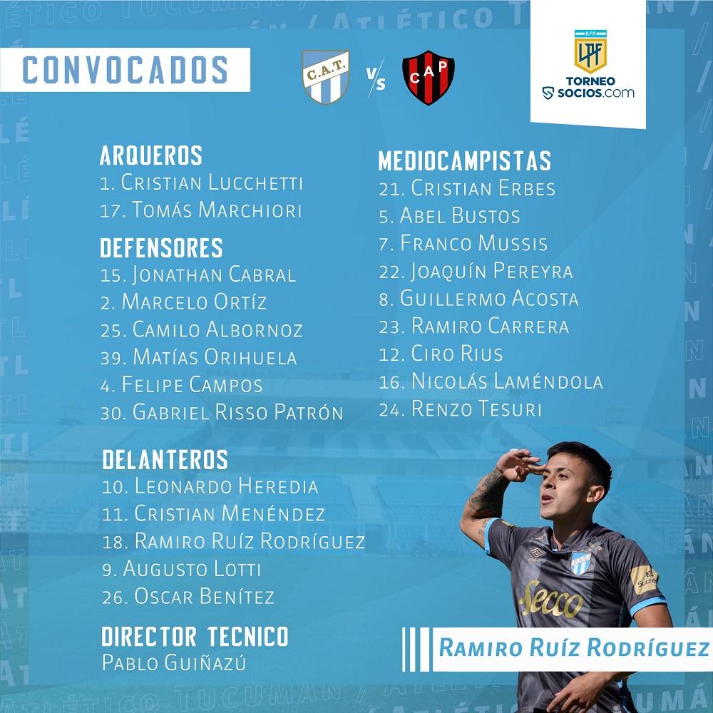 Con el regreso de Mussis, Guiñazú citó a 22 jugadores para el choque ante Patronato