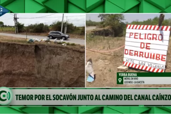 Yerba Buena: crece el temor por el socavón cerca  del canal Caínzo