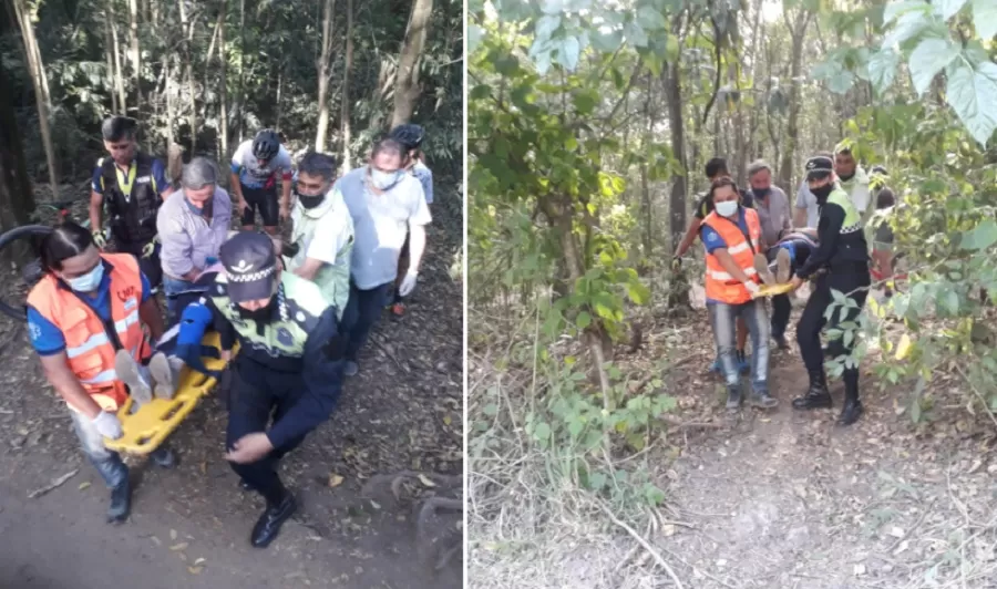 Una ciclista fue rescatada tras sufrir un accidente camino a la reserva de Horco Molle