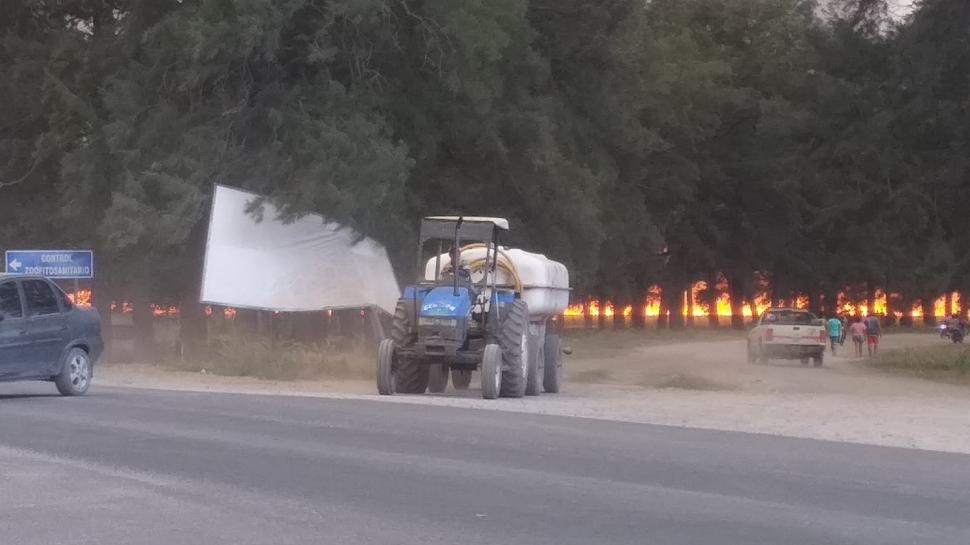 MAGNITUD. En Las Cejas, el fuego llegó hasta la orilla de la ruta 303.