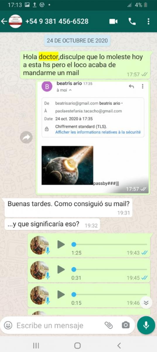 Audios de WhatsApp: última súplica de Tacacho antes del horror