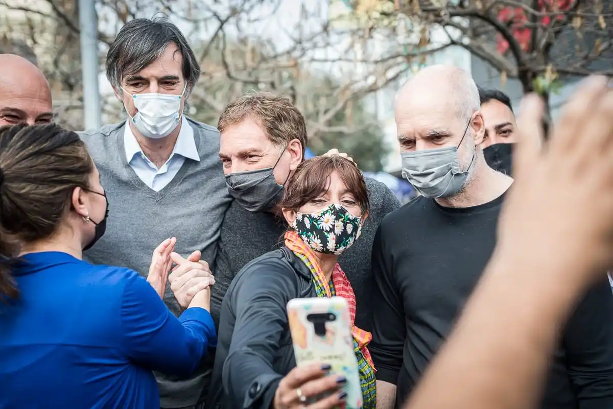 Junto a Rodríguez Larreta, de campaña. IMAGEN GENTILEZA PRENSA ESTEBAN BULLRICH.