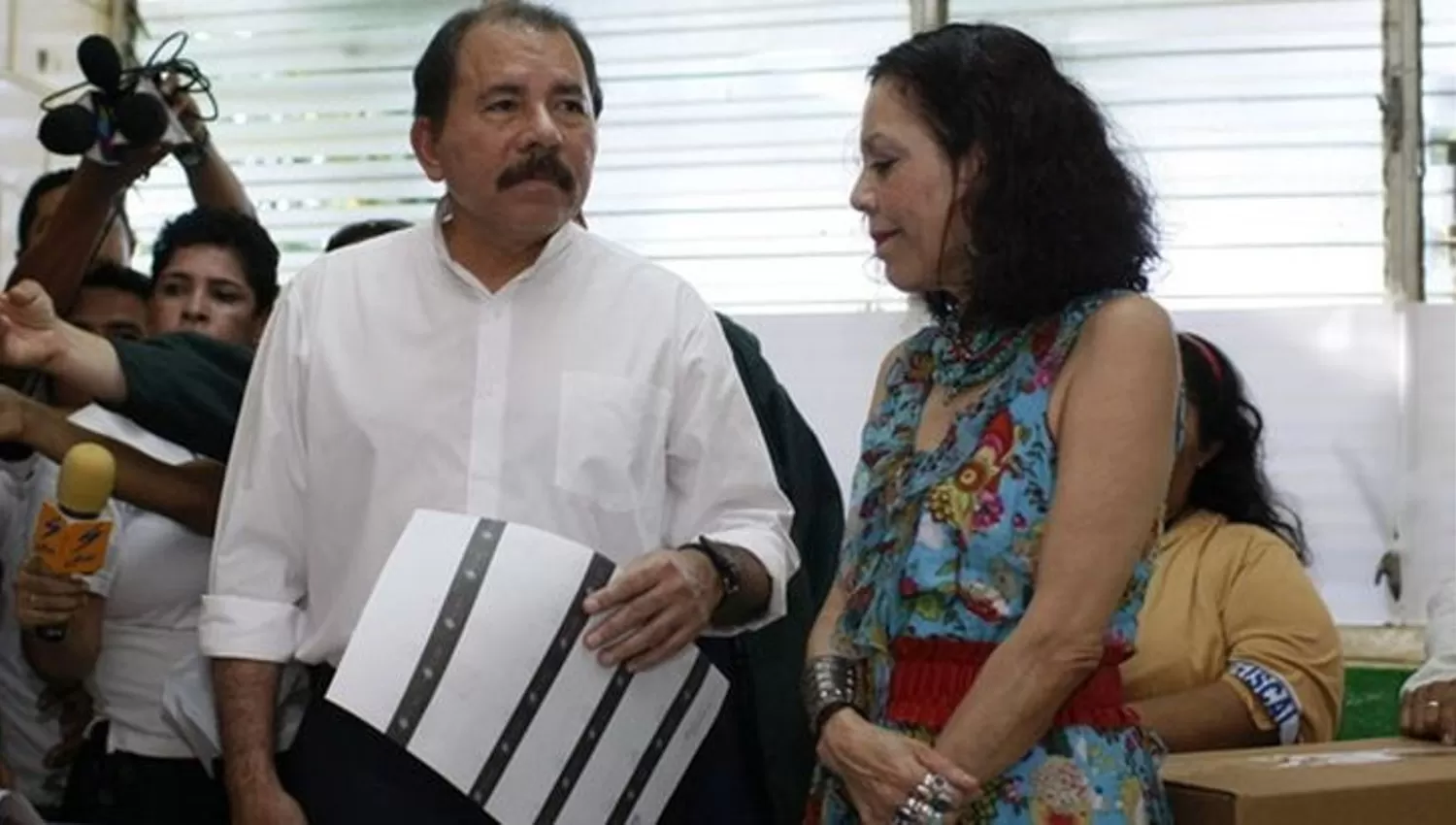 CUESTIONADOS. Ortega y Murillo conducen desde 2007 los destinos de Nicaragua, ante la desconfianza de Estados Unidos.