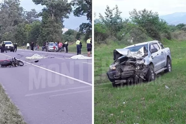 Dos jóvenes murieron tras un choque entre una camioneta y una moto