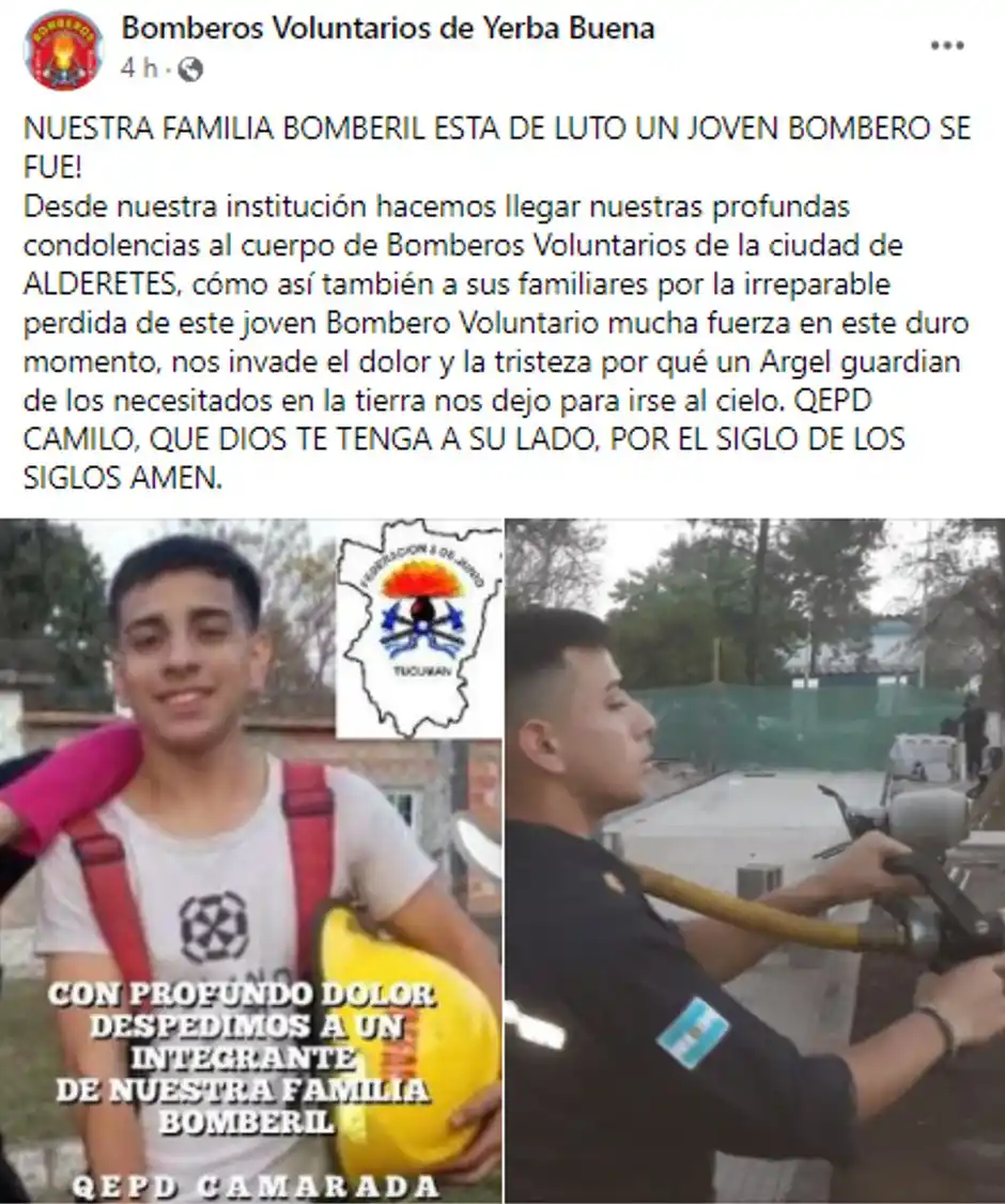 Murió un bombero voluntario de 19 años: nos dejó un ángel guardián de los necesitados